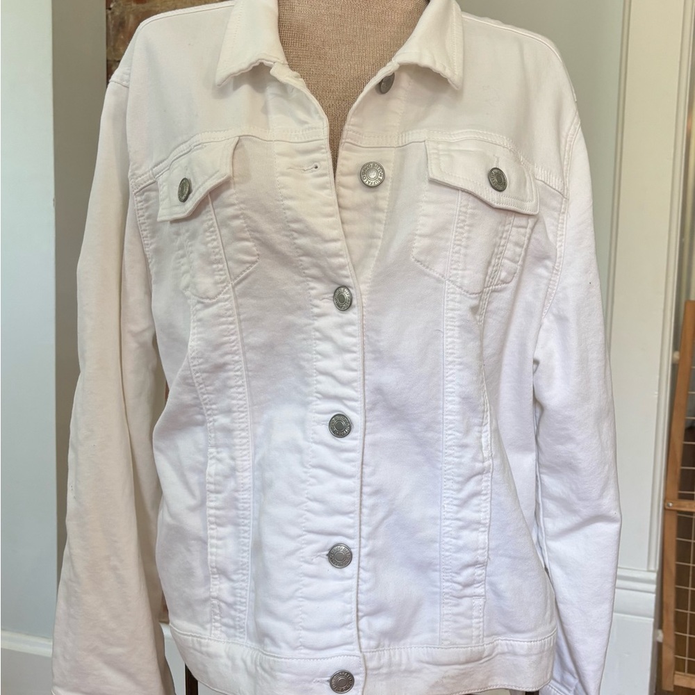 Buffalo David Bitton White Jean Jacket Classic Denim Style